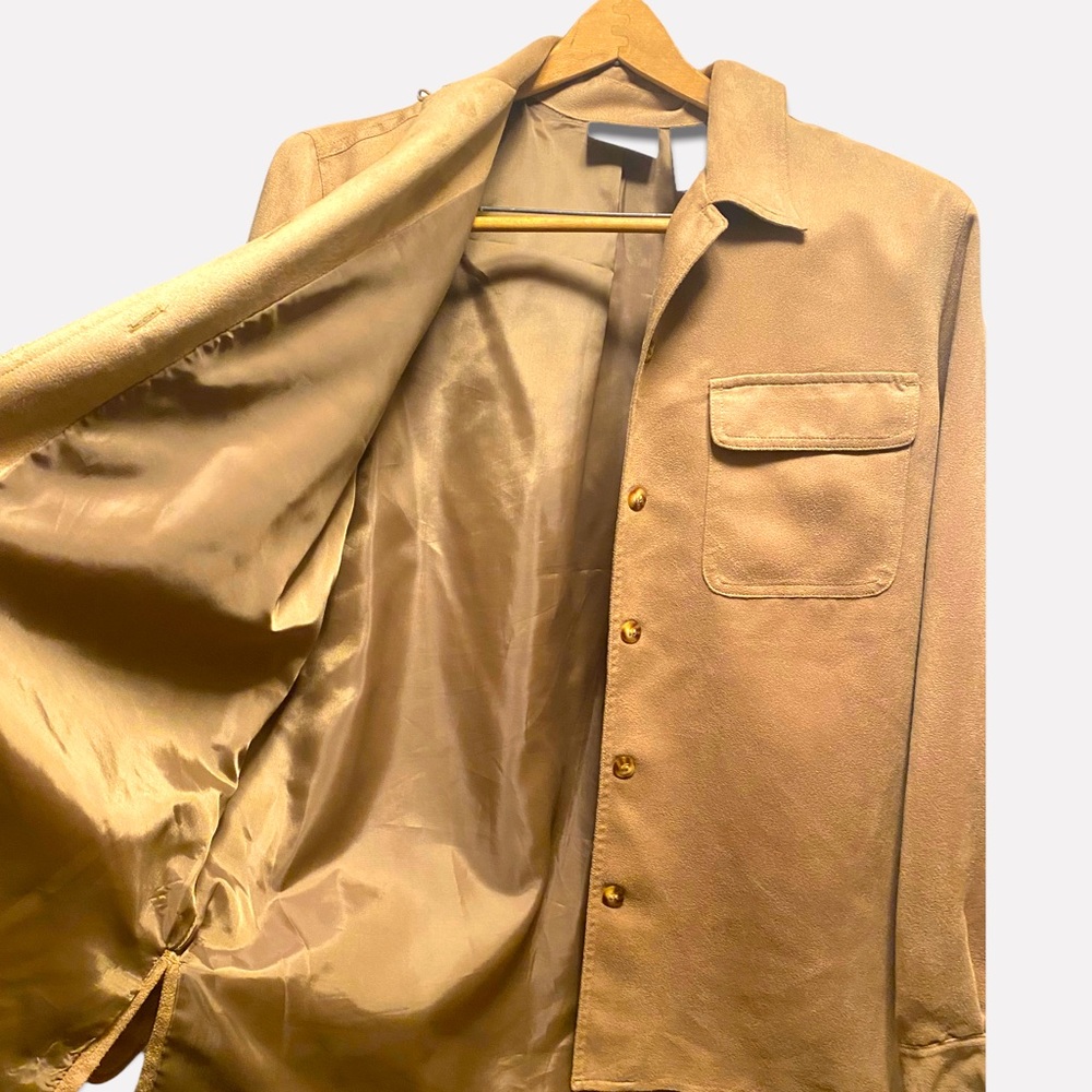 Vintage 1980s Liz Claiborne Super Soft suede feel flowy Button Down